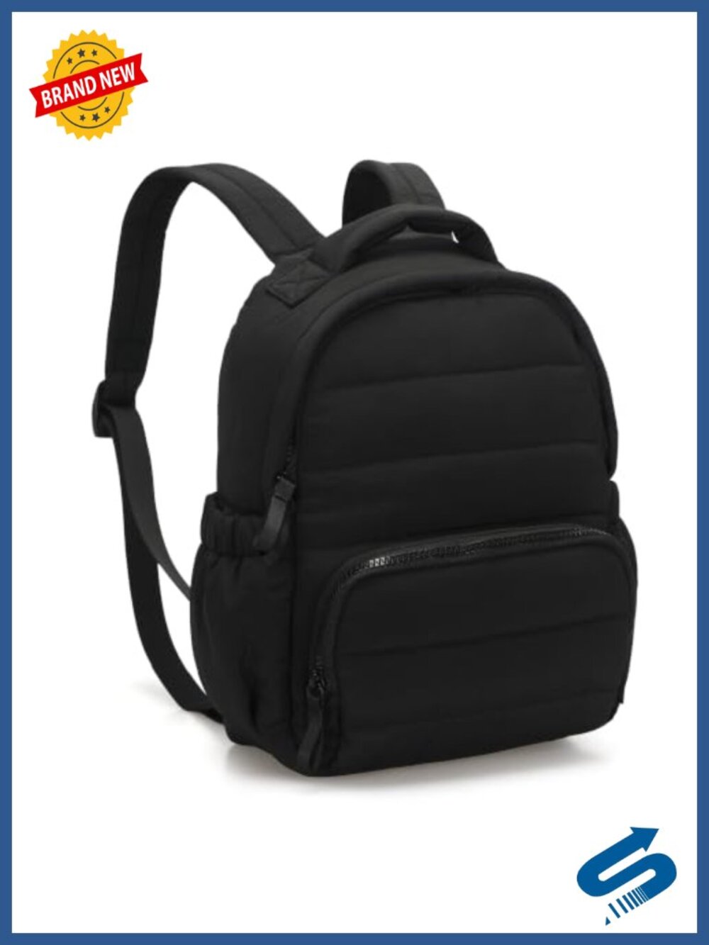 Quilted Water Repellent Nylon Mini Backpack Purse Anti Theft